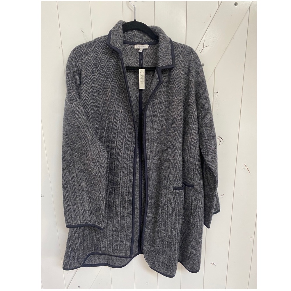 Madewell Herringbone Courton Sweater Coat M